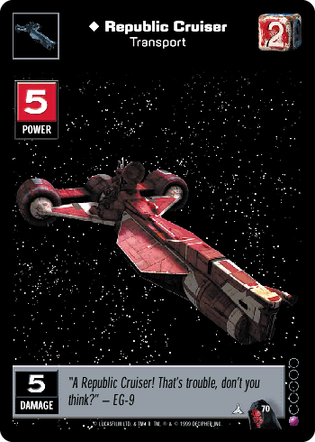 Republic Cruiser, Transport